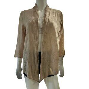 Dressbarn Embroidered Casual Open Front Blouse Cardigan Womens Size M (L10255)